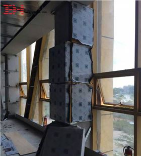 【圓大廈施工現場】室內方形包柱鋁單板安裝