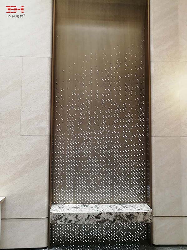 售樓處沖孔鋁單板背景墻案例，廣州中海觀澔府